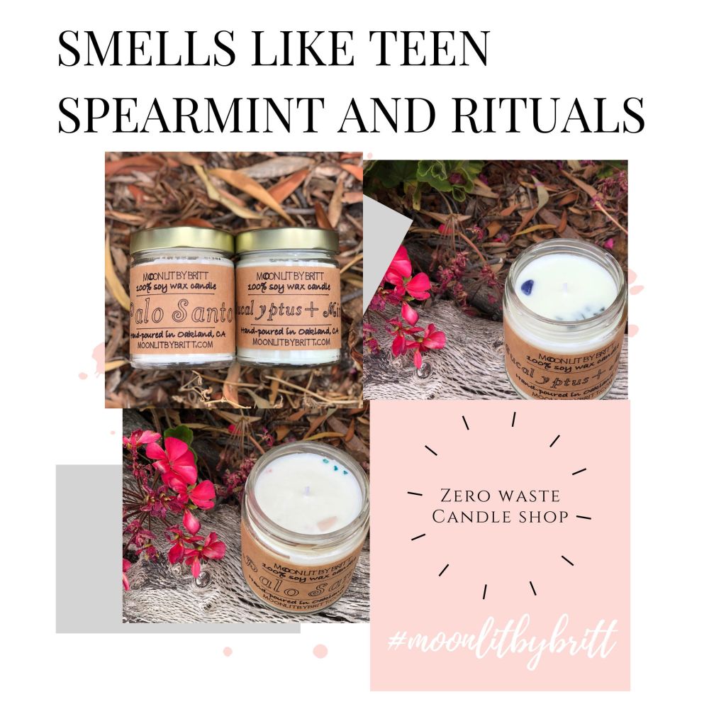 moon lit by britt zero waste candle shop in oakland california palo santo eucalyptus and mint etsy rituals