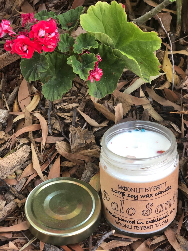 Palo Santo 8 oz All Natural Aromatherapy Zero Waste Ritual Soy Wax Candle Sacred Healing