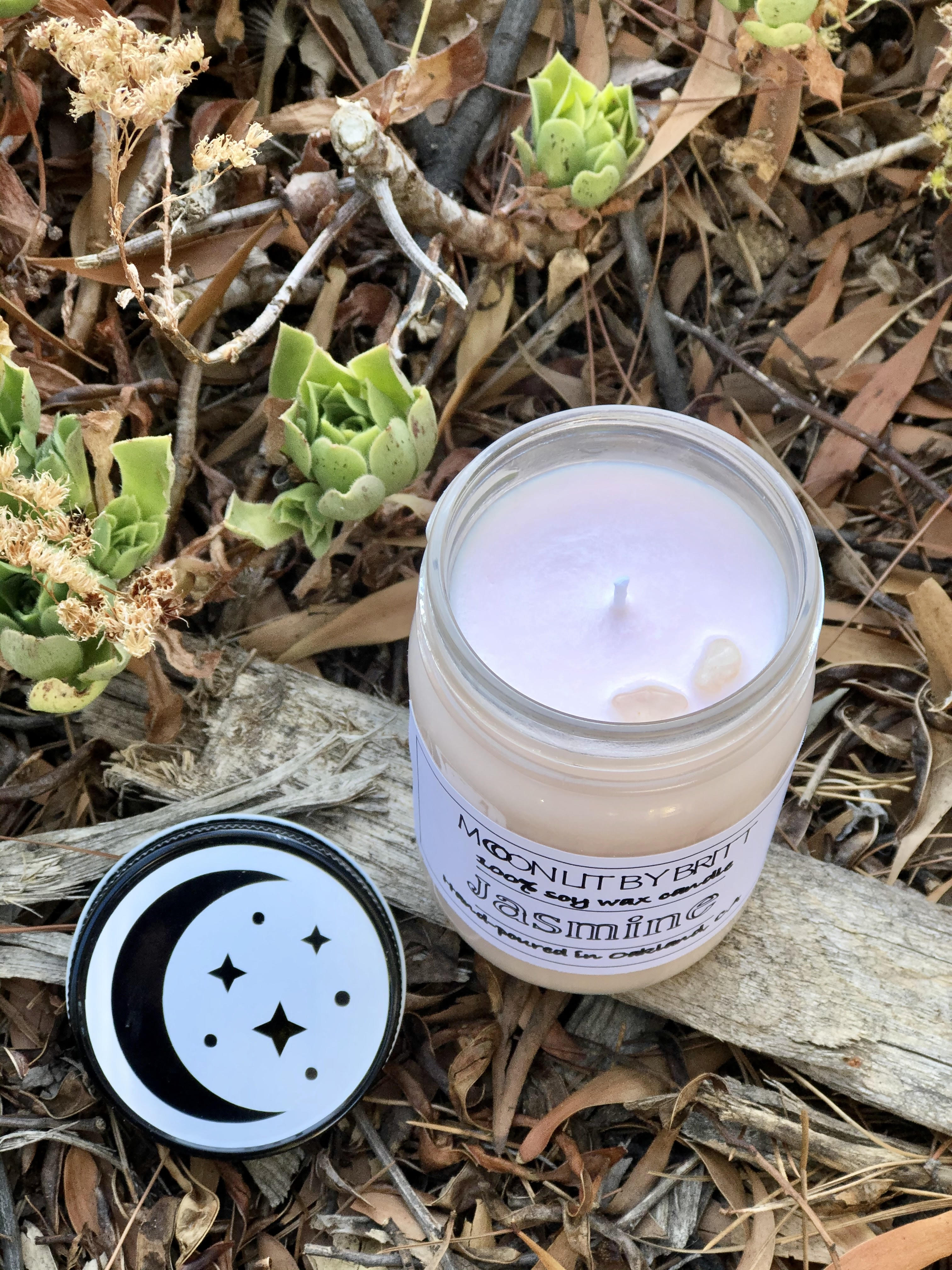 Jasmine 12 oz All Natural Aromatherapy Candle Zero Waste 100% Soy Wax Floral and Sweet