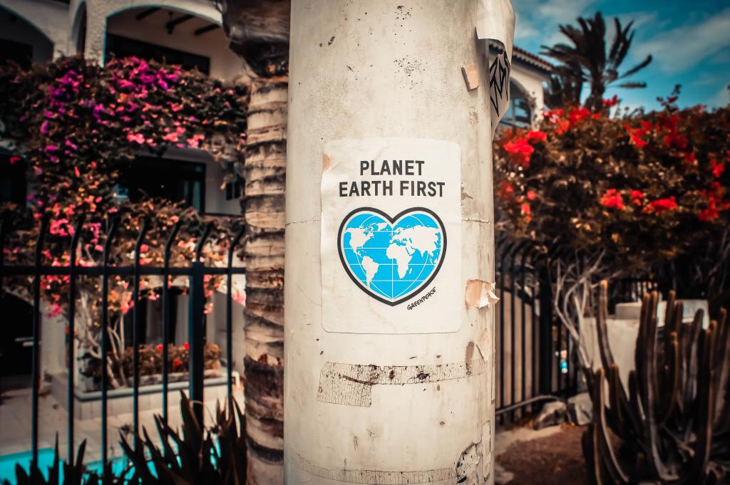 planet earth first poster outside in san francisco environment