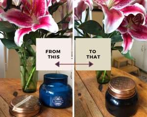 diy anthropologie clean reuse candle leftover wax capri blue 